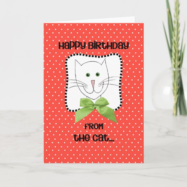 Tarjeta Feliz cumpleaños del gato (Anverso)