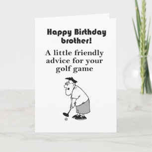 Tarjeta feliz cumpleaños del hermano de golf