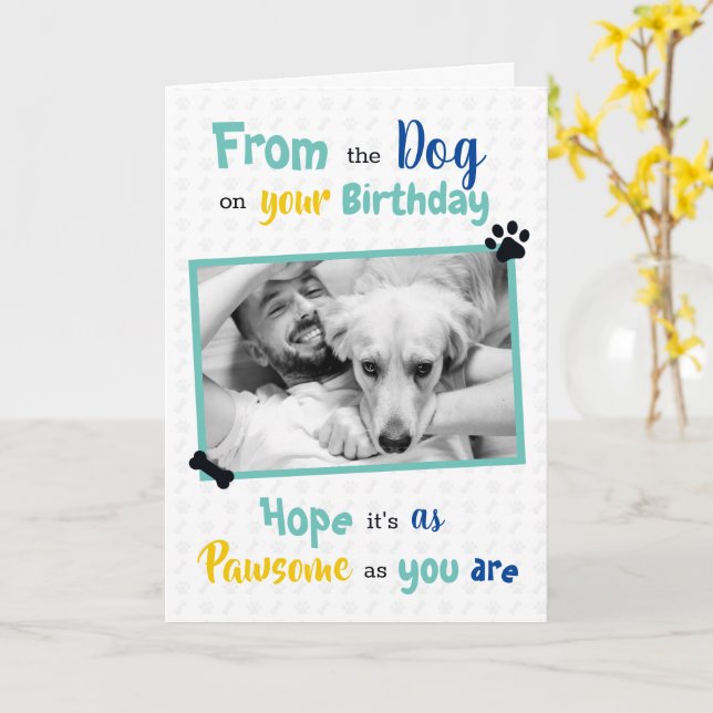 Tarjeta Feliz cumpleaños del perro (flor amarilla)