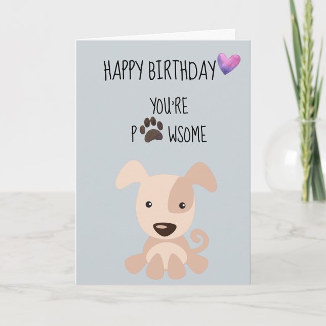 Tarjeta Feliz cumpleaños del perro que estás pavoneando (Anverso)