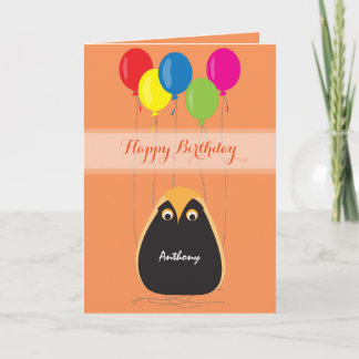 Tarjeta Feliz cumpleaños del personalizar con un búho