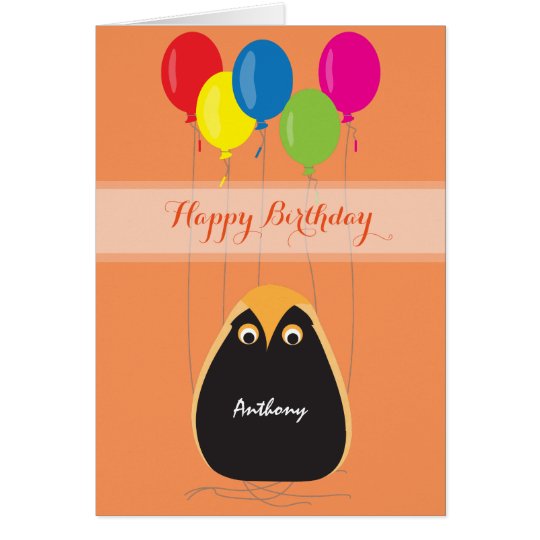 Tarjeta Feliz cumpleaños del personalizar con un búho