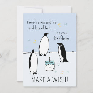 Tarjeta Feliz cumpleaños del pingüino BRRthday hacer un de