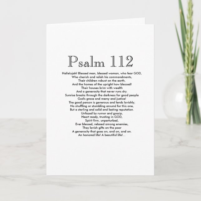 Tarjeta ¡Feliz cumpleaños del salmo 112! (Anverso)