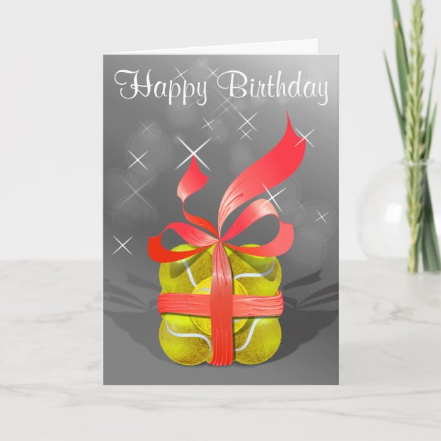 Tarjeta Feliz cumpleaños del tenis (Anverso)