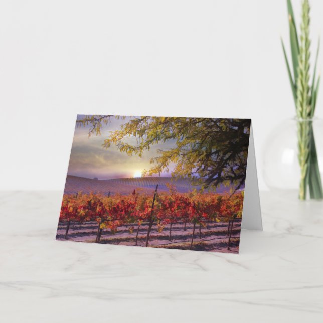 Tarjeta Feliz cumpleaños del viñedo hermoso (Anverso)