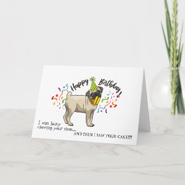 Tarjeta Feliz cumpleaños del zapato del rosa del compinche (Anverso)
