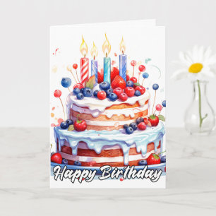 Tarjeta Feliz cumpleaños delicioso pastel Fiesta