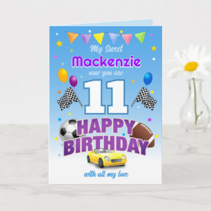 Tarjeta Feliz Cumpleaños Deportivo AZUL