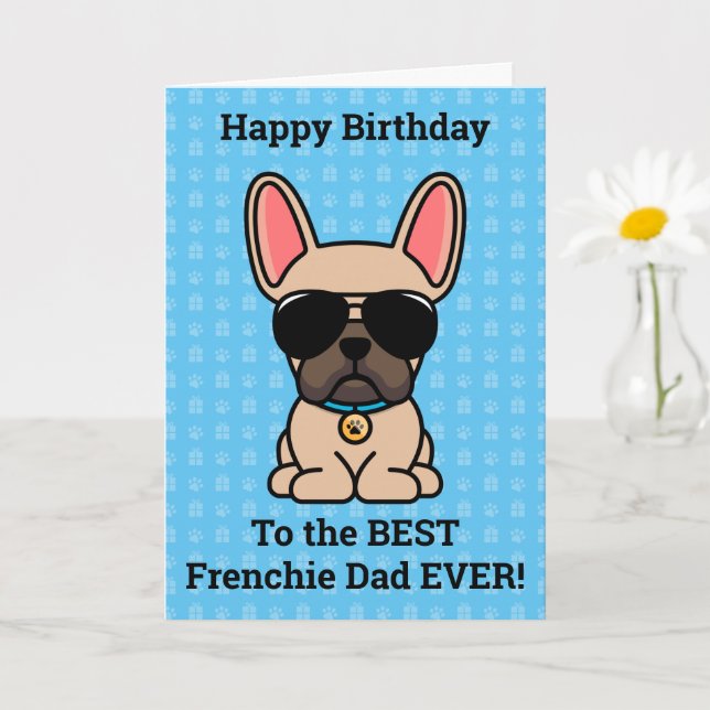 Tarjeta Feliz cumpleaños desde el Bulldog francés Dog Ligh (Planta pequeña)