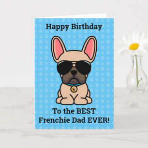 Tarjeta Feliz cumpleaños desde el Bulldog francés Dog Ligh