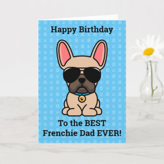 Tarjeta Feliz cumpleaños desde el Bulldog francés Dog Ligh