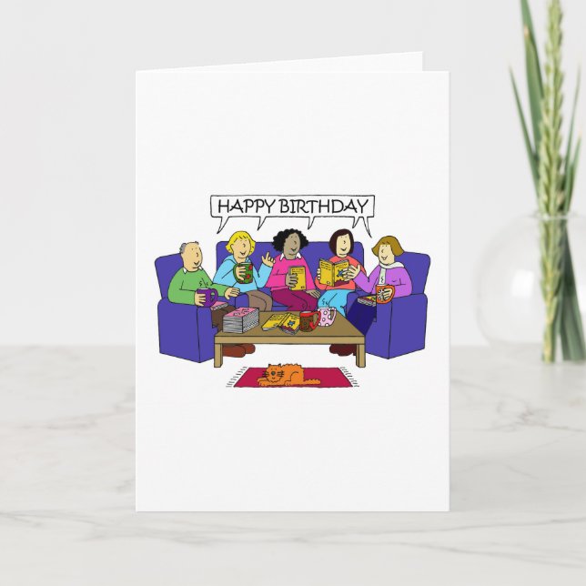 Tarjeta Feliz cumpleaños desde el club del libro (Anverso)