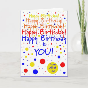 Tarjeta Feliz cumpleaños desde el grupo