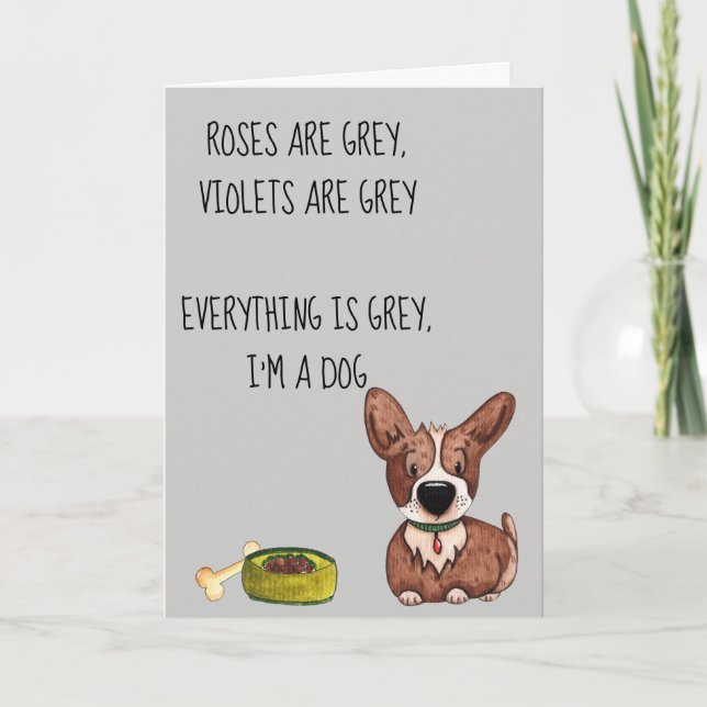 Tarjeta Feliz cumpleaños desde el humor de perro (Anverso)