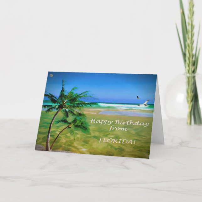 Tarjeta Feliz cumpleaños desde FLORIDA (Anverso)