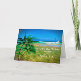 Tarjeta Feliz cumpleaños desde FLORIDA