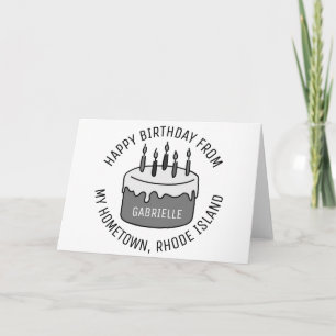 Tarjeta Feliz cumpleaños desde la isla Rhode