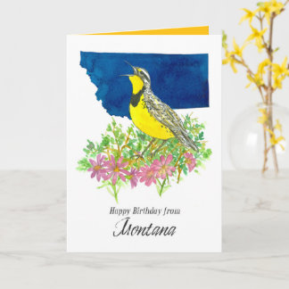 Tarjeta Feliz cumpleaños desde Montana Meadowlark Bitterro