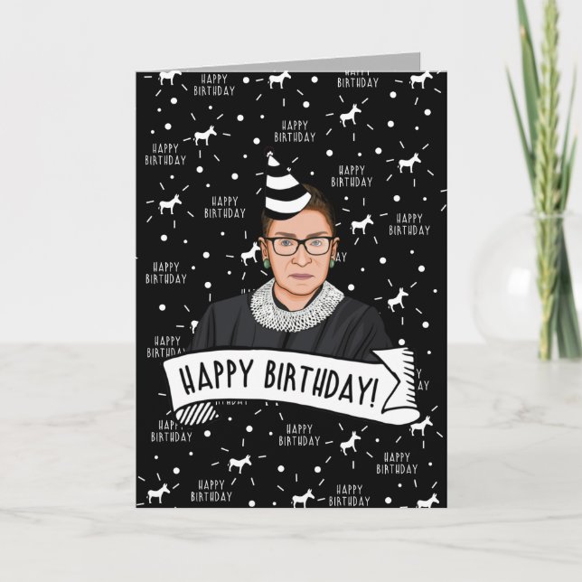 Tarjeta Feliz cumpleaños desde Ruth Bader Ginsburg (Anverso)