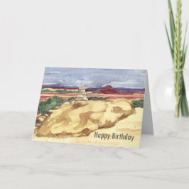 Tarjeta Feliz cumpleaños Desert Paisaje Senderismo Cairn