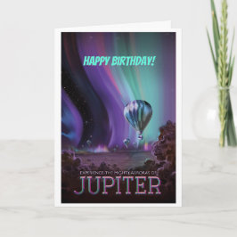 Tarjeta  ¡Feliz cumpleaños! Destino espacial Jovian Aurora