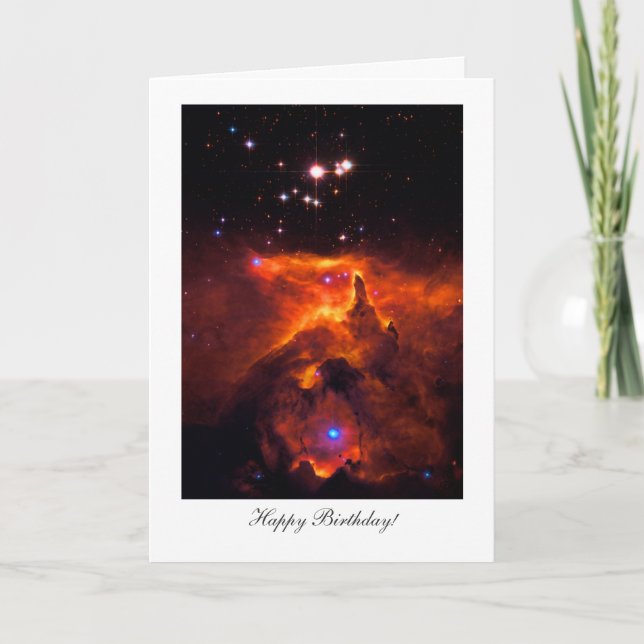Tarjeta Feliz cumpleaños, devoluciones felices, espacio (Anverso)