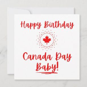 Tarjeta Feliz Cumpleaños Día de Canadá Bebé
