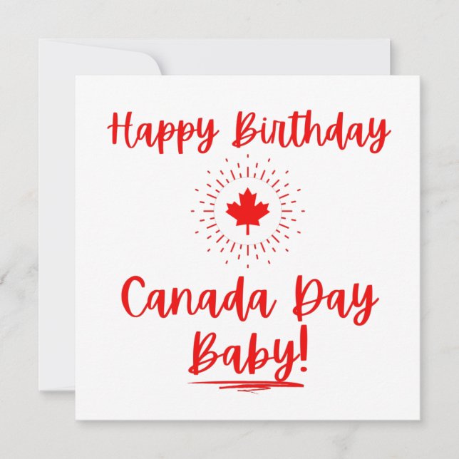 Tarjeta Feliz Cumpleaños Día de Canadá Bebé (Anverso)