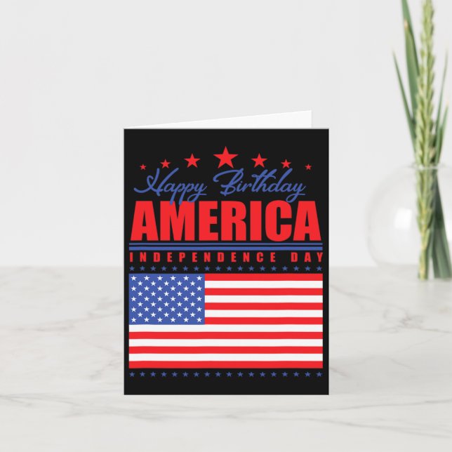 Tarjeta Feliz cumpleaños Día de la Independencia de Estado (Anverso)