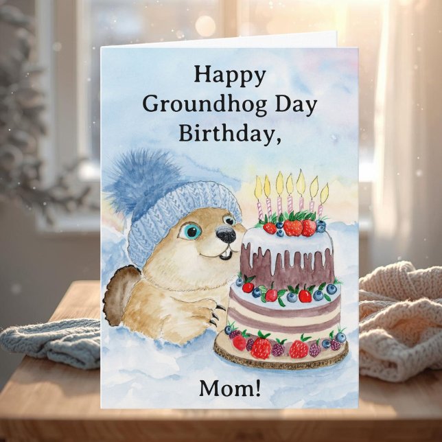 Tarjeta Feliz cumpleaños Día de la Marmota Mamá  (Subido por el creador)