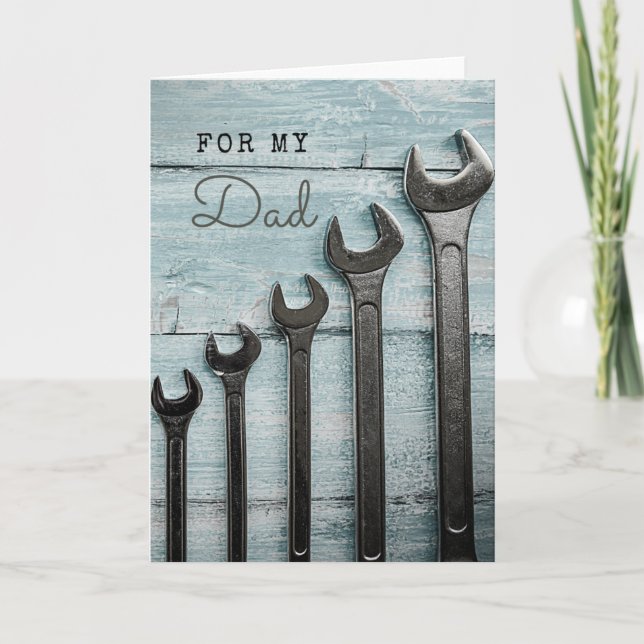 Tarjeta Feliz cumpleaños Día de los Padres Papá Herramient (Anverso)