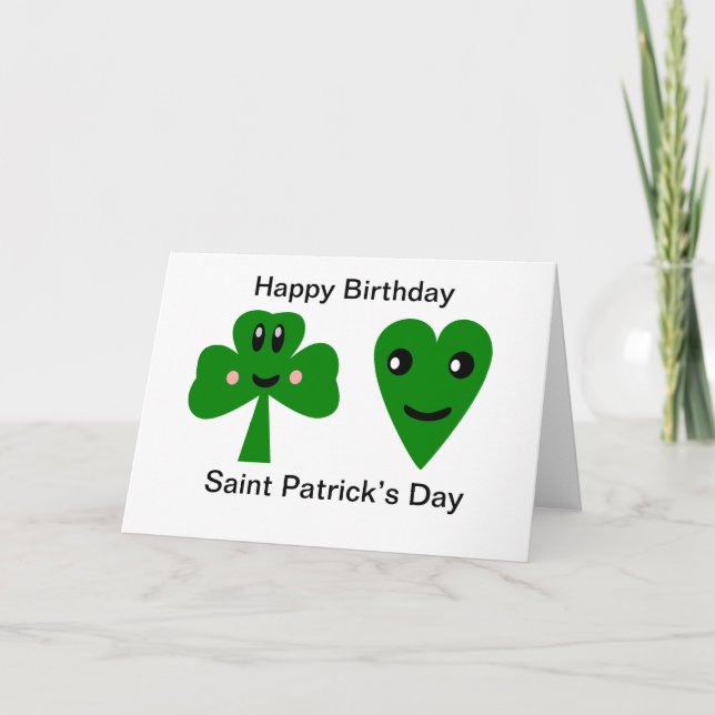Tarjeta Feliz cumpleaños: Día de San Patricio (Anverso)
