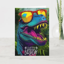 Tarjeta Feliz cumpleaños Dinosaur Jungle Cute Card