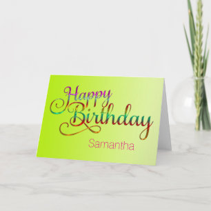 Tarjeta FELIZ CUMPLEAÑOS - diseño de texto + sus propias i