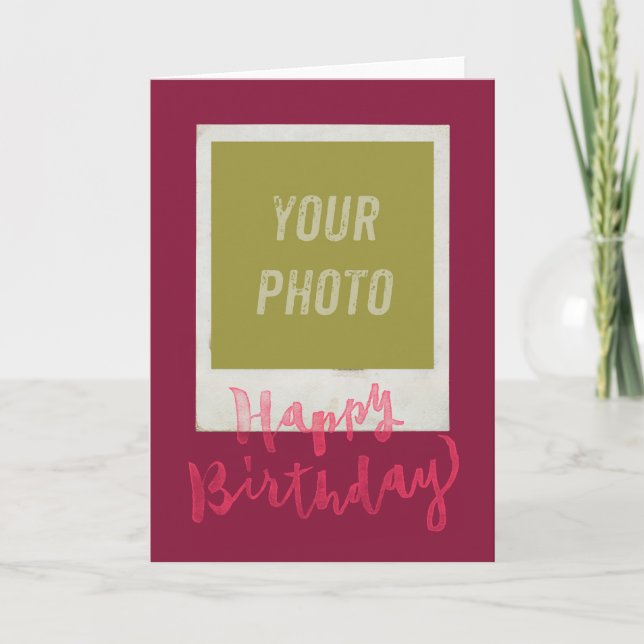 Tarjeta Feliz cumpleaños - Diseño de tipografía a mano (Anverso)