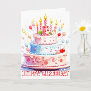 Tarjeta Feliz Cumpleaños - Disfruta El Pastel