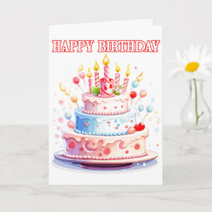 Tarjeta Feliz Cumpleaños - Disfruta La Torta