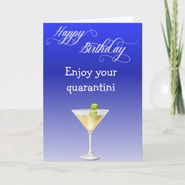 Tarjeta Feliz Cumpleaños Disfruta tu Cuarentenini (Anverso)
