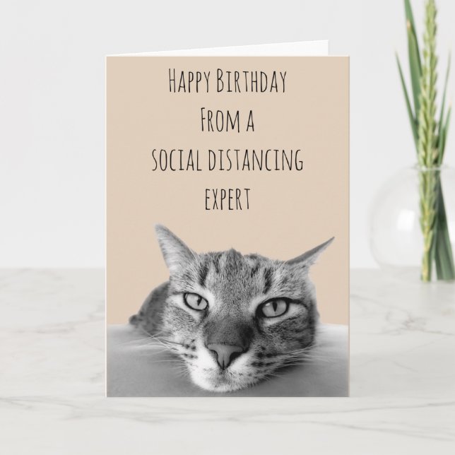 Tarjeta Feliz cumpleaños, distanciamiento social (Anverso)