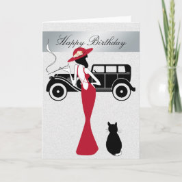 Tarjeta Feliz Cumpleaños Diva Card Elegante Mujer