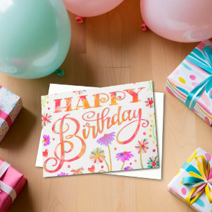Tarjeta Feliz cumpleaños Diversión dulce Floral Trendy