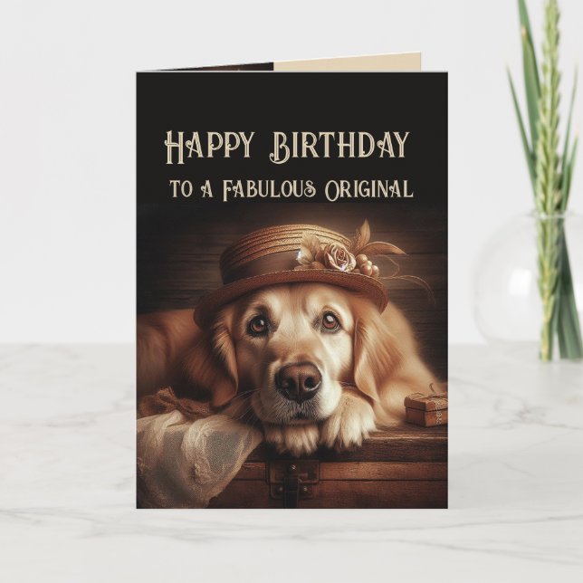 Tarjeta Feliz cumpleaños, diversión original, perro bien v (Anverso)