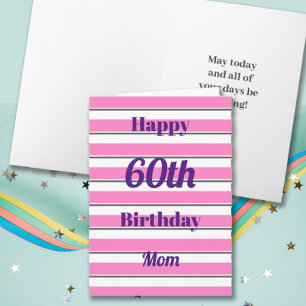 Tarjeta Feliz Cumpleaños Diversión Pop Negrita Bandas Rosa