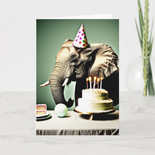 Tarjeta Feliz cumpleaños divertido Elefante