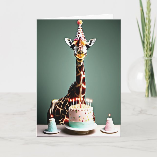 Tarjeta Feliz cumpleaños divertido | Giraffe (Anverso)