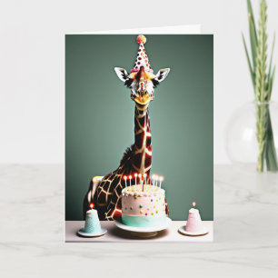 Tarjeta Feliz cumpleaños divertido   Giraffe