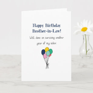 Tarjeta Feliz cumpleaños divertido hermano político cumple