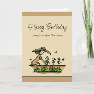 Tarjeta Feliz Cumpleaños Divertido Jardinero Favorito