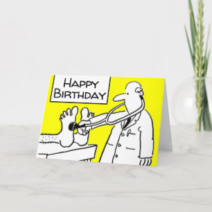 Tarjeta Feliz Cumpleaños Divertido Médico Bata De Laborato